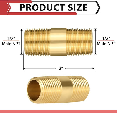 5 Pezones Latón MNPT 1/2x1/2 2" NPT171