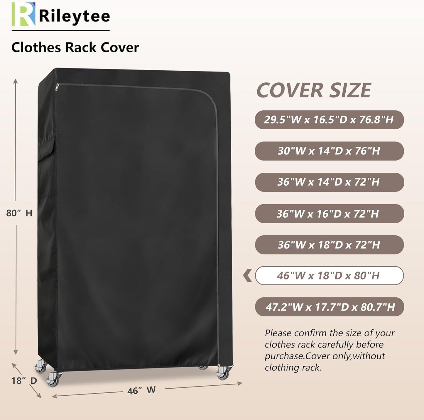 Funda perchero metal 600D impermeable con cremallera negro