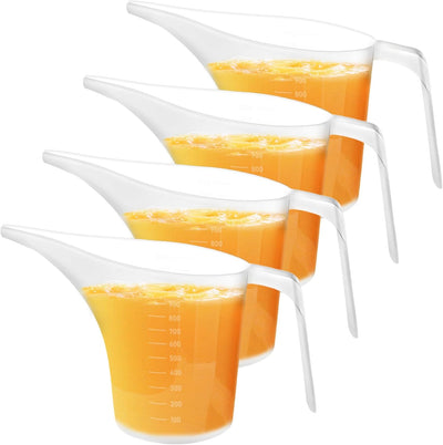 4 Pzas Jarra Medición Plástico Boquilla Larga 1L