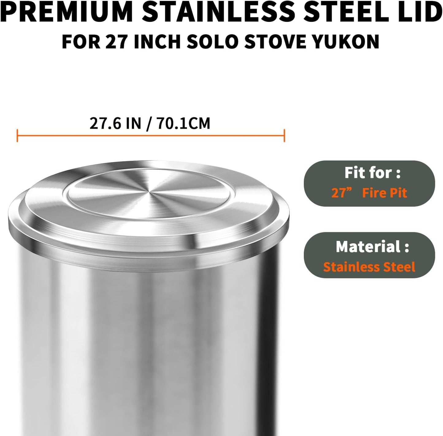 Tapa acero inox para Solo Stove Yukon 27pulg