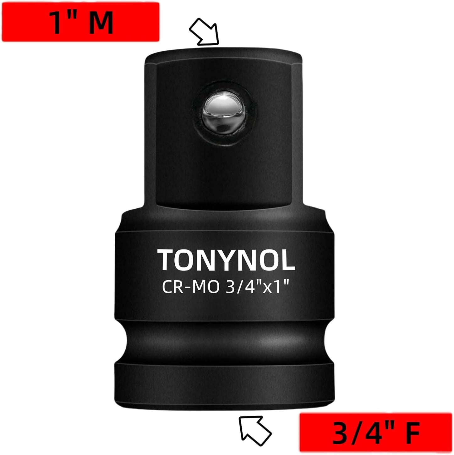 Adaptador enchufe 3/4" F a 1" M acero cromado