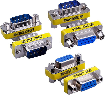 Pack 6 adaptadores RS232 DB9 hembra a macho