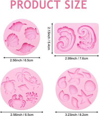 Moldes de silicona marinos para fondant y cupcakes