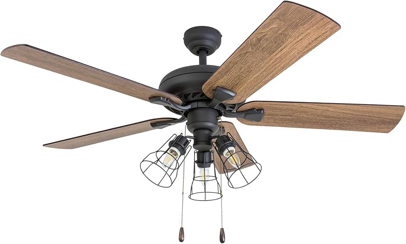 Ventilador techo LED 52" industrial 5 aspas motor reversible
