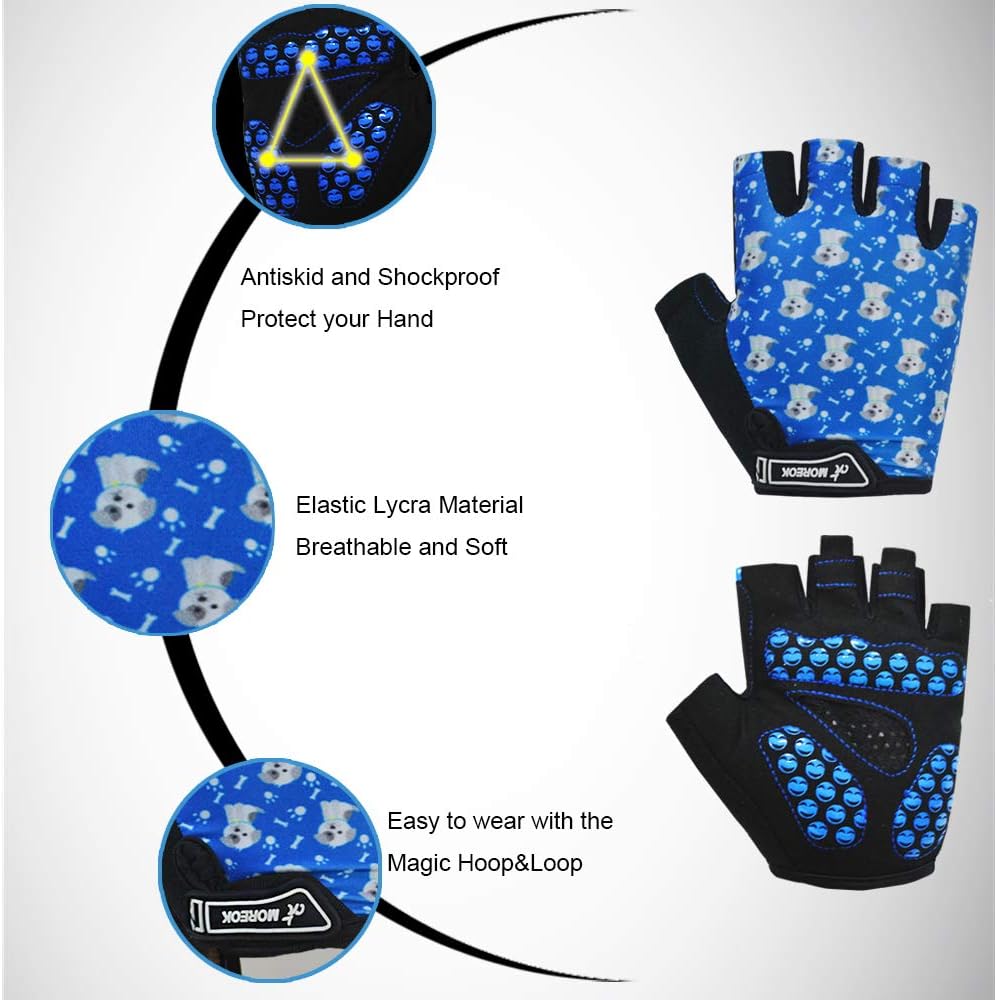 Guantes ciclismo niños antideslizantes gel 0.118pulg carretera MTB