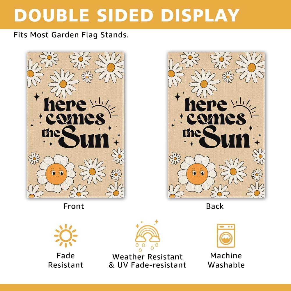 Bandera jardín doble cara sol girasol decoración patio