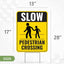 Señal cruce peatones plástico corrugado 17x13" 2 Pzas