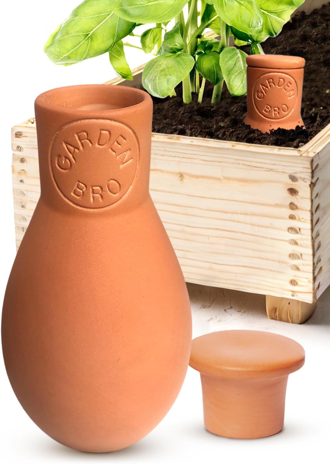 Olla autorriego terracota 14oz para plantas interior