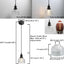 Lámpara colgante vintage pantalla rayas luz Edison