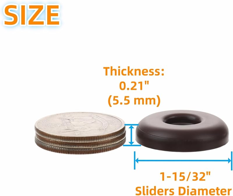 Deslizadores muebles 1.5" PTFE para patas silla