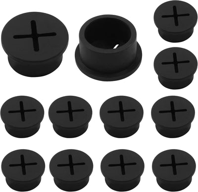 12 Ojales Goma 3/4" Cubierta Cable Silicona Negro