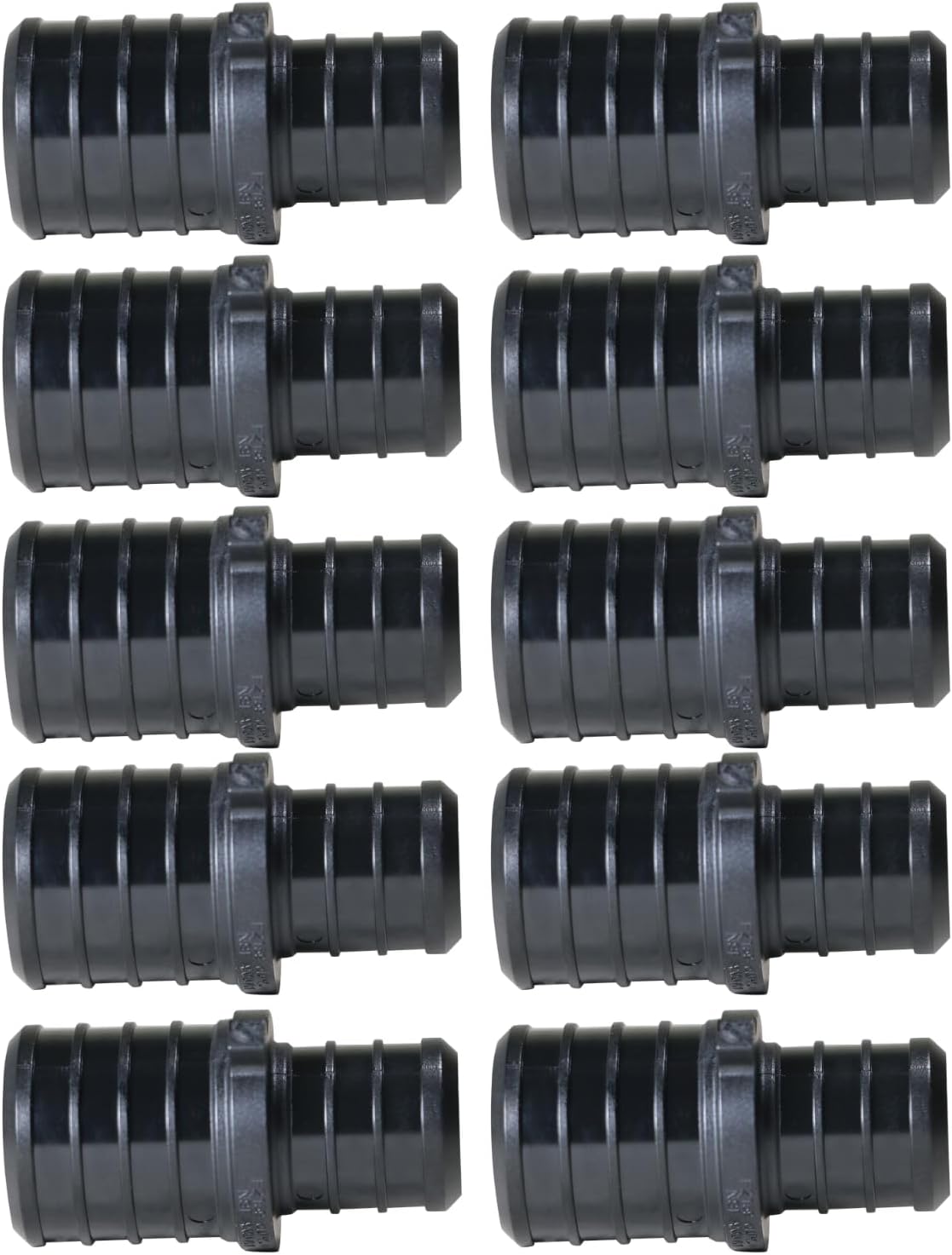 Acoplamiento PEX reducir 1x3/4 pulg plástico negro 10 pzas