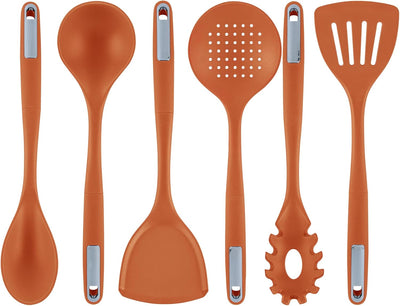 Set 6 Utensilios Silicona Naranja Alta Tolerancia Calor