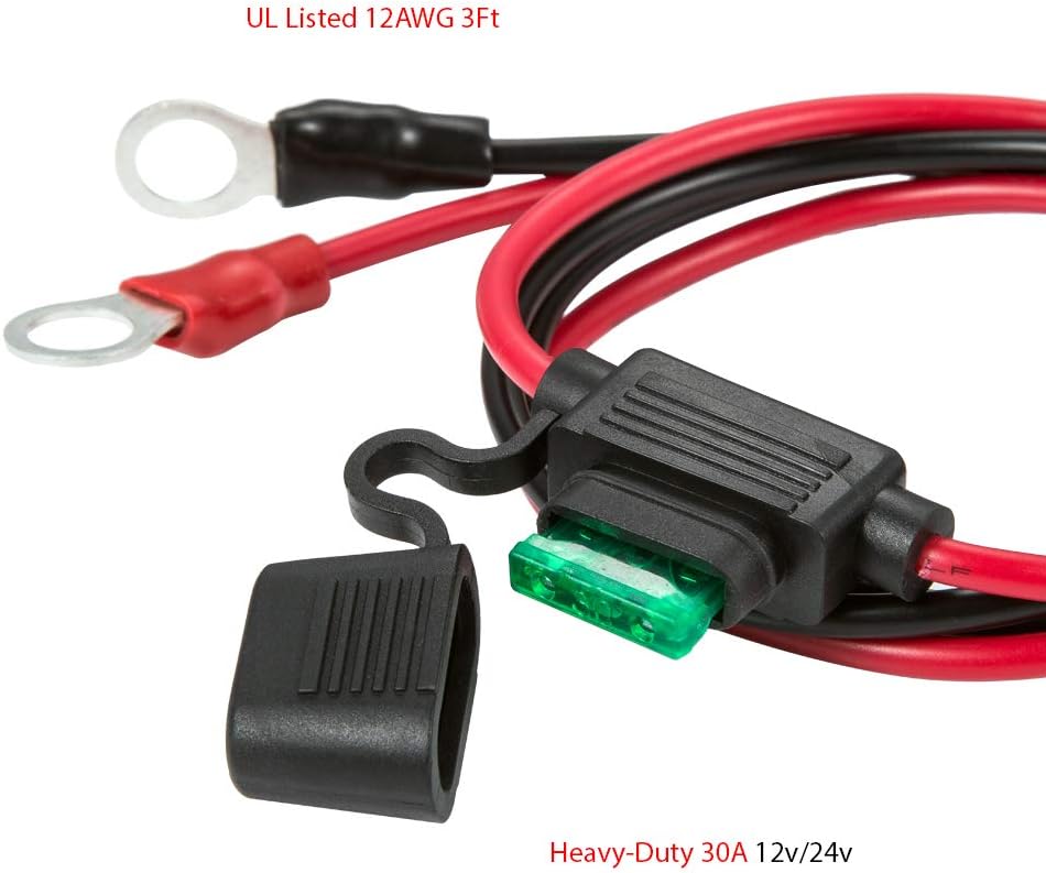 Cable refuerzo batería terminal anillo 3/8" 30A 12V
