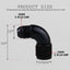 Acoplador 10AN macho a hembra aluminio negro 90grados set 2