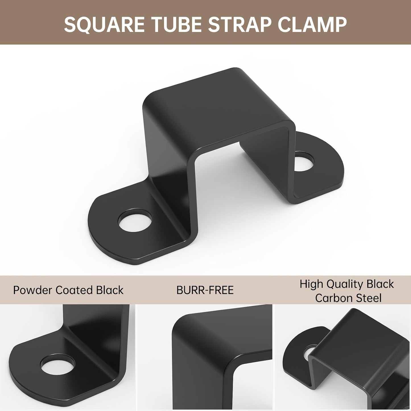 Abrazadera tubo cuadrado acero soporte poste valla 1x1pulg
