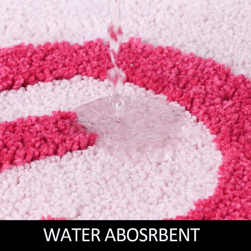 Alfombra baño corredor 17x47" antiderrap rosa lavable