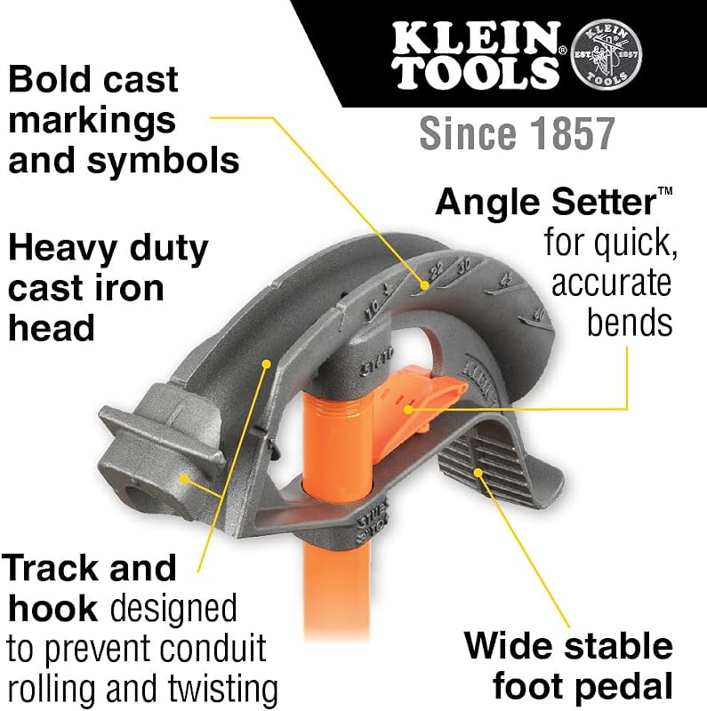 Dobladora conducto EMT 1/2" pedal ancho Klein
