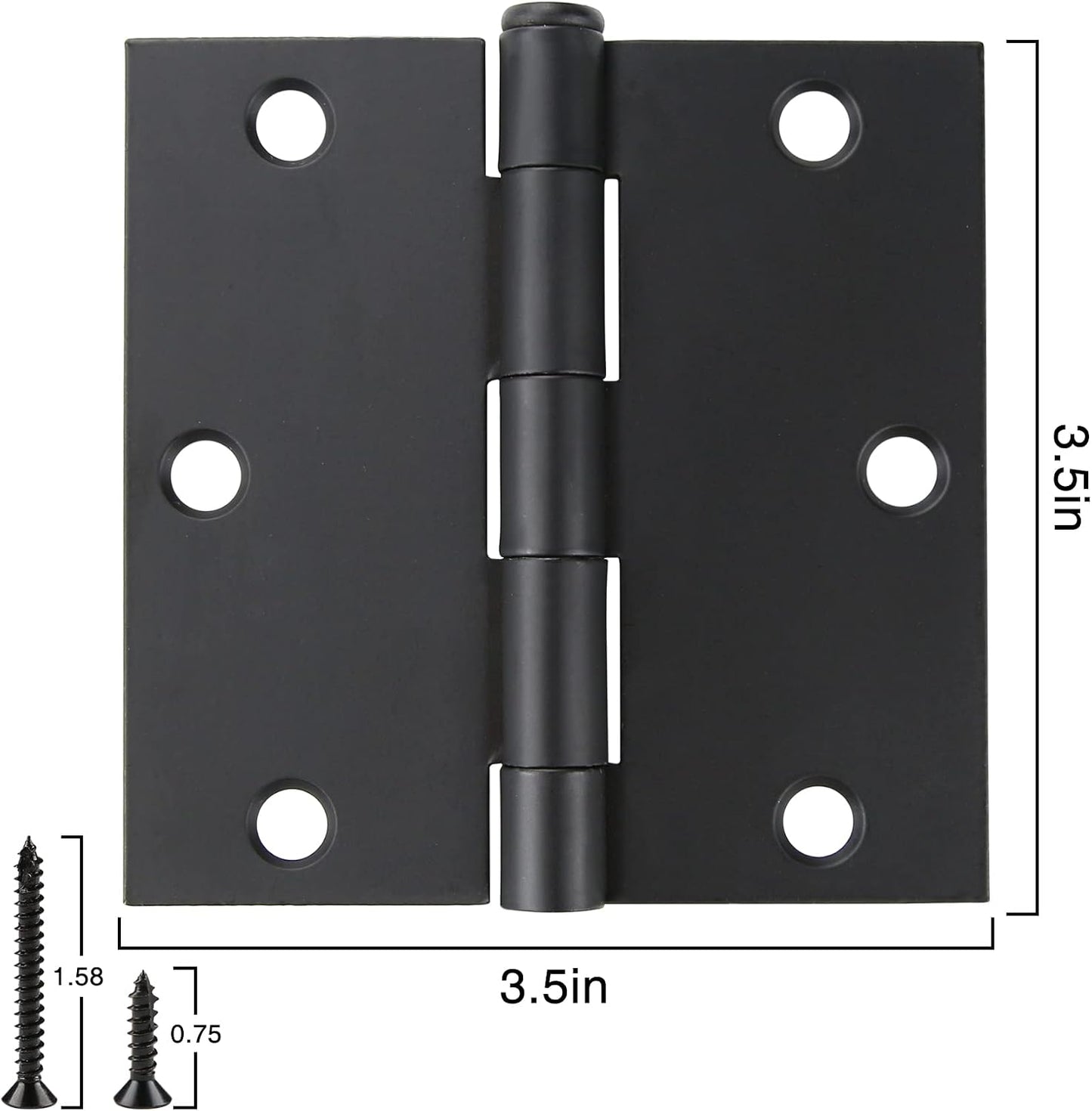 30 Bisagras Negras Mate 3.5pulg para Puerta Interior