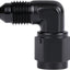 Adaptador 3AN hembra a macho codo 90 grados aluminio negro