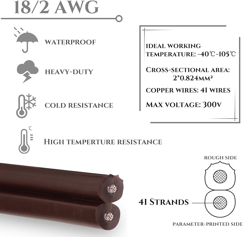 Cable extensión SPT-2 18 conductores cobre estañado marrón