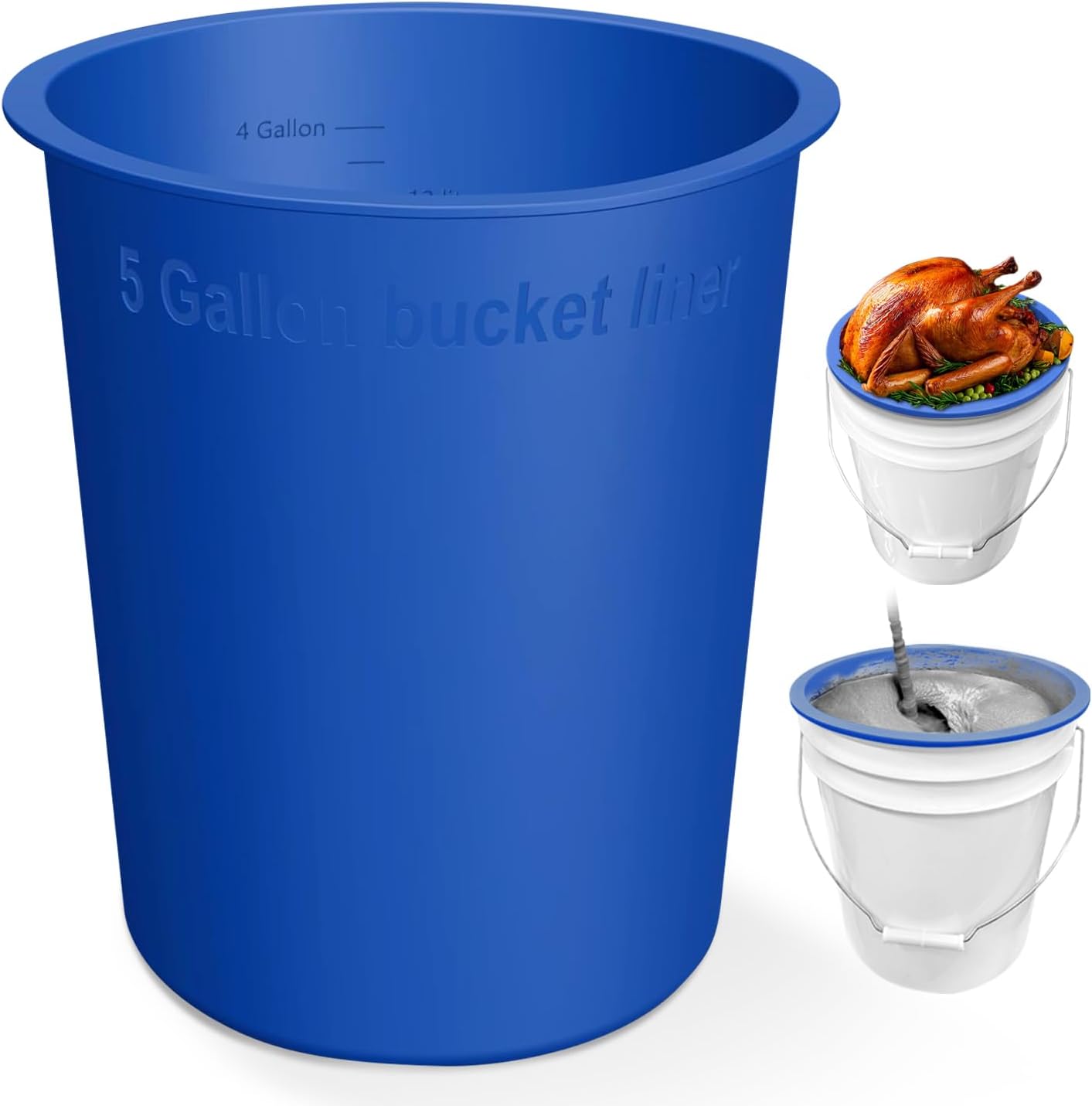 Contenedor silicona 5gal reutiliz. para alimentos y pintura