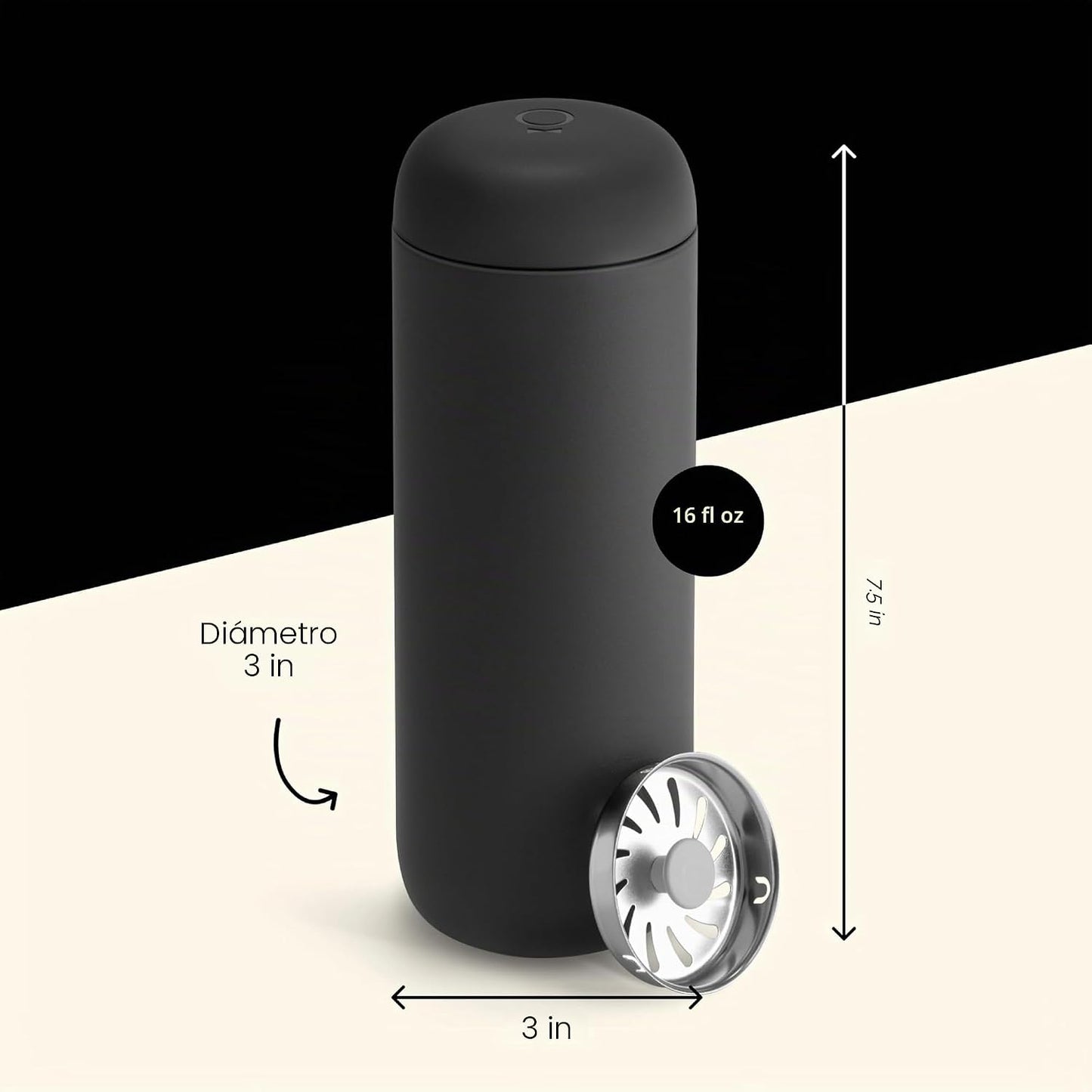 Taza térmica acero inox revestimiento cerámica 12h caliente