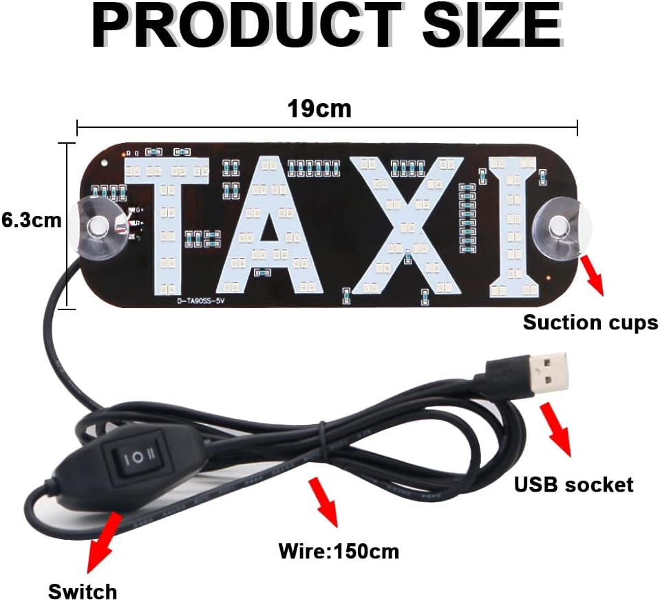Luz taxi señal LED doble color con USB rojo y verde