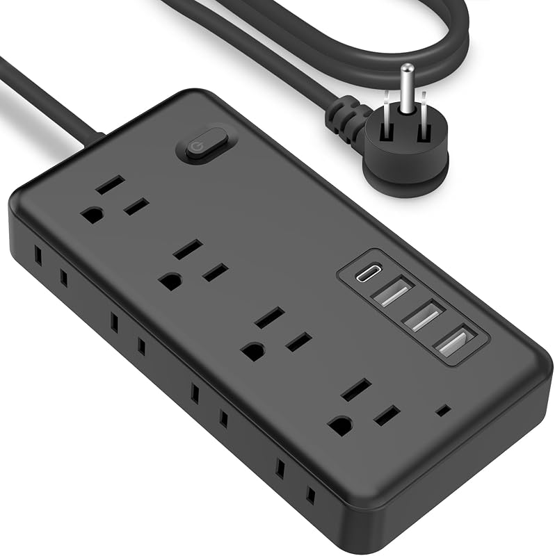 Regleta alimentación 10pies 8 salidas CA 3 USB