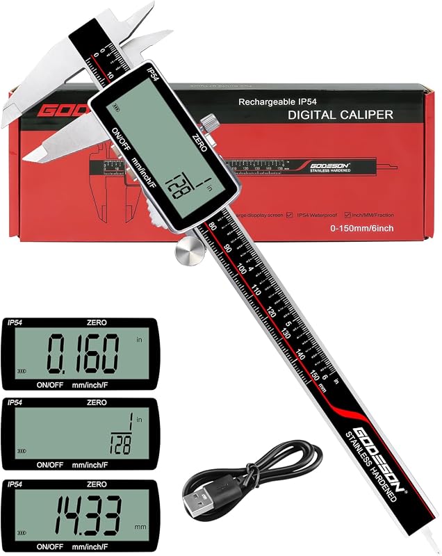 Micrómetro digital acero inox IP54 pantalla LCD 6pulg