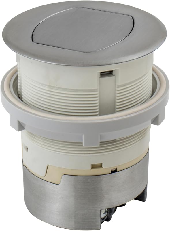 Receptáculo emergente aluminio cepillado 15A 125V