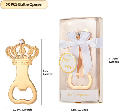 50 Abrebotellas Doradas para Baby Shower Boda Cumpleaños