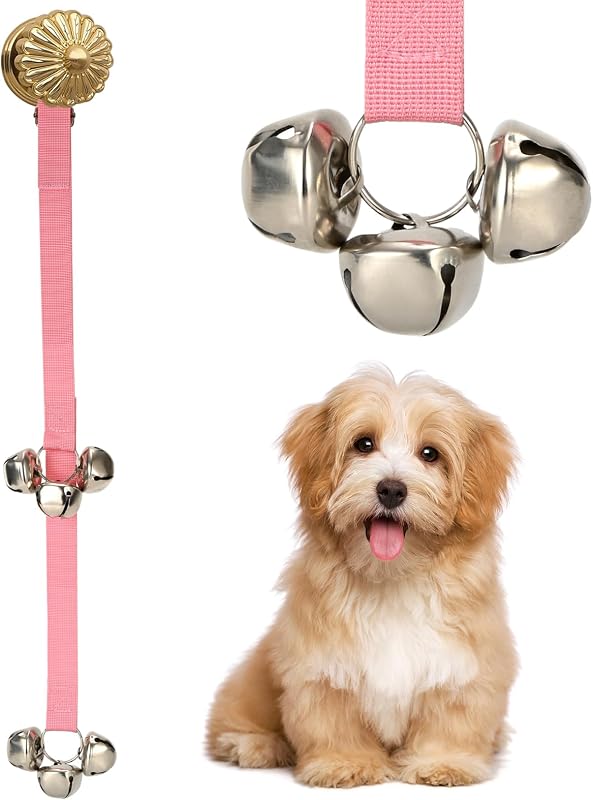 Timbre puerta perro entrenamiento orinal ajustable rosa
