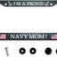Marco placa matrícula con bandera Texas Navy Mom