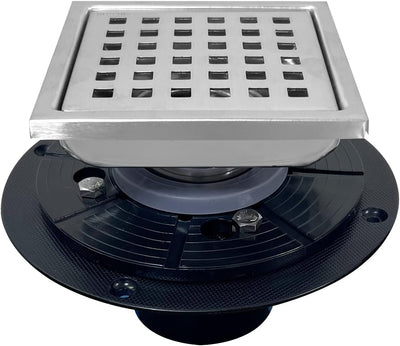 Desagüe cuadrado níquel cepillado 4pulg baño cocina
