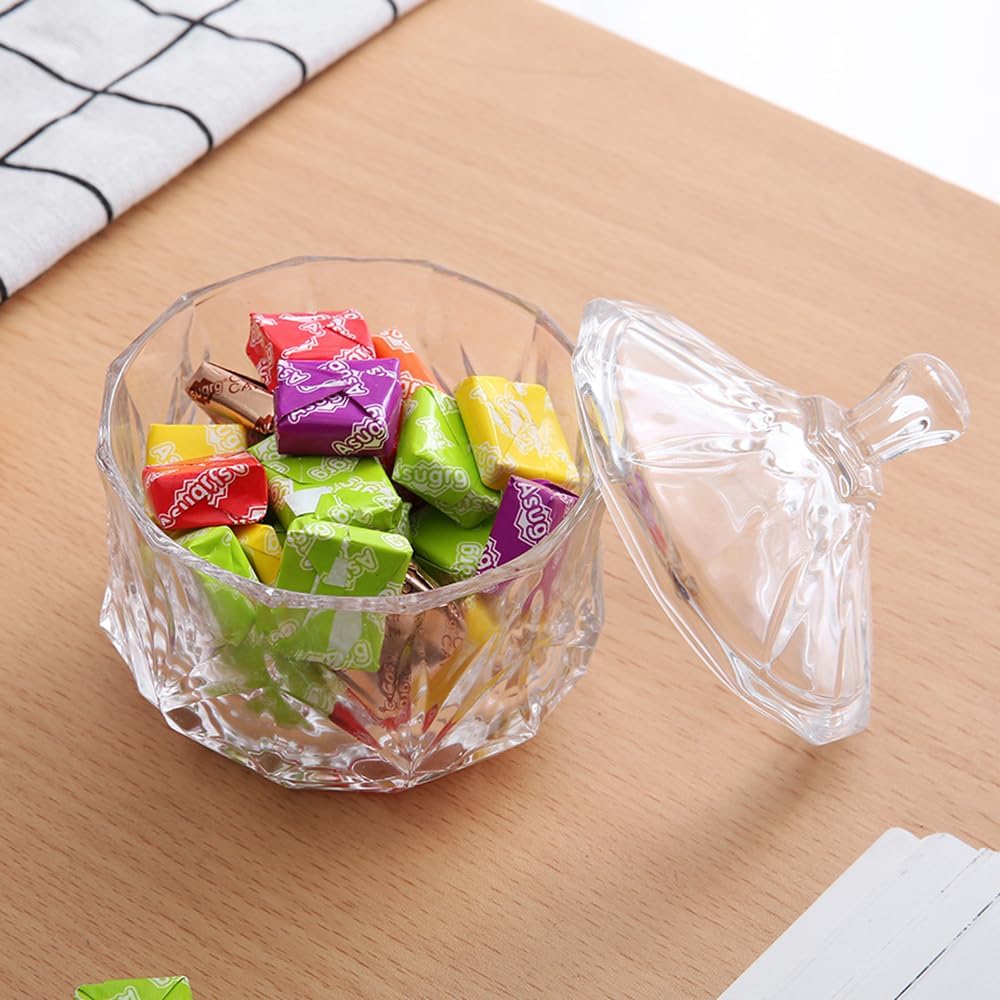 Tarro cristal relieve lujo para galletas con tapa