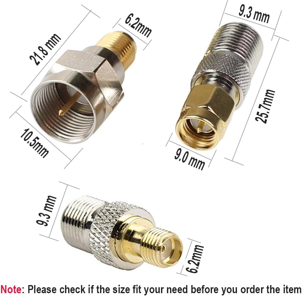 Adaptador coaxial SMA macho hembra 6 Pzas