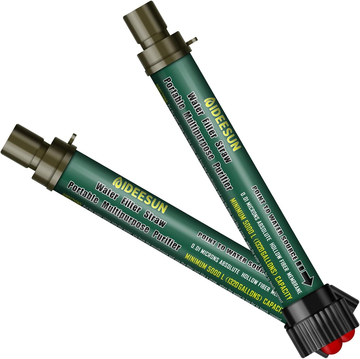 2 Popotes Filtro Agua 5 Etapas para Campamento