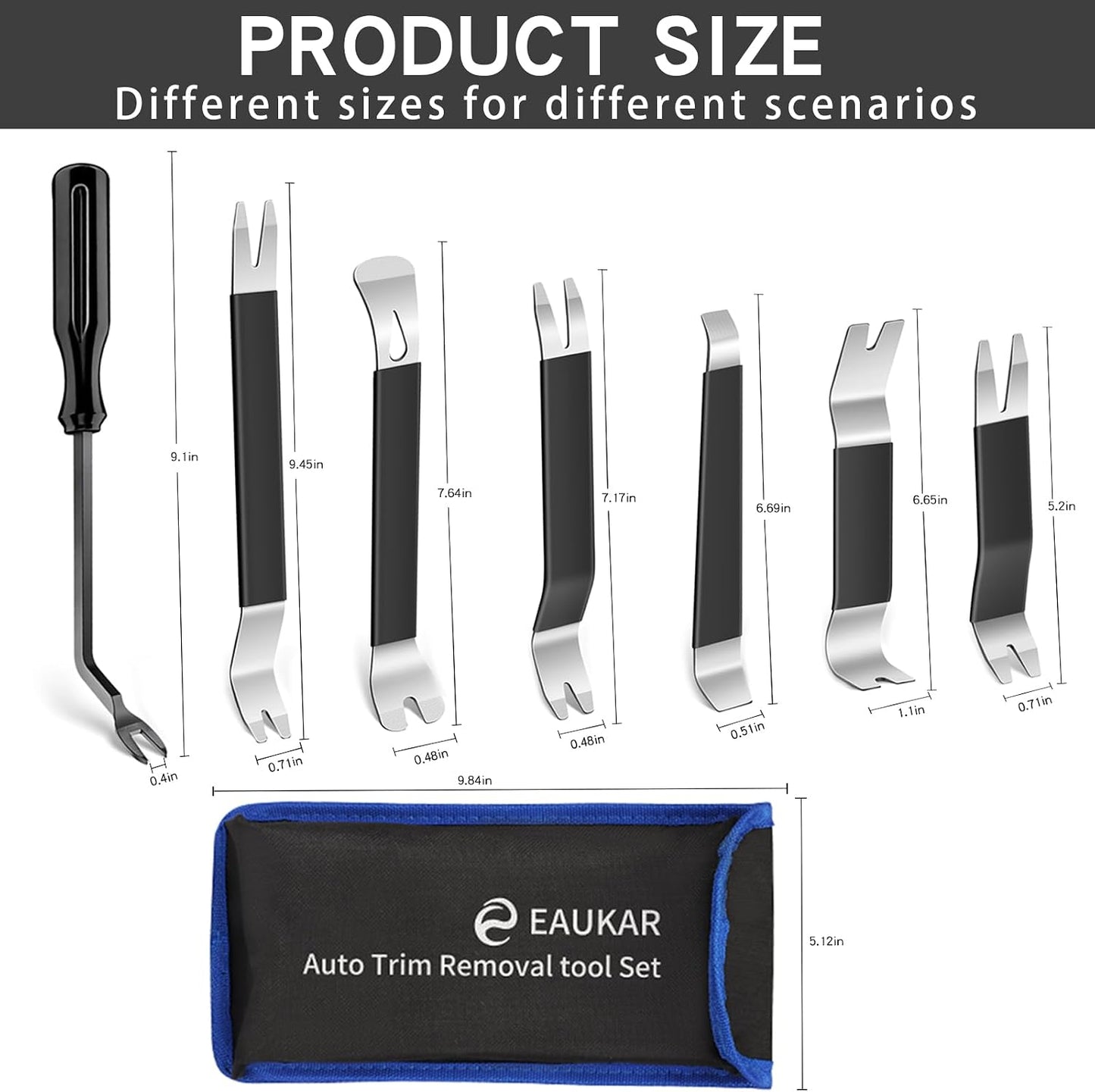 Kit 24 Pzas Herramientas Quitar Molduras Coche Metal