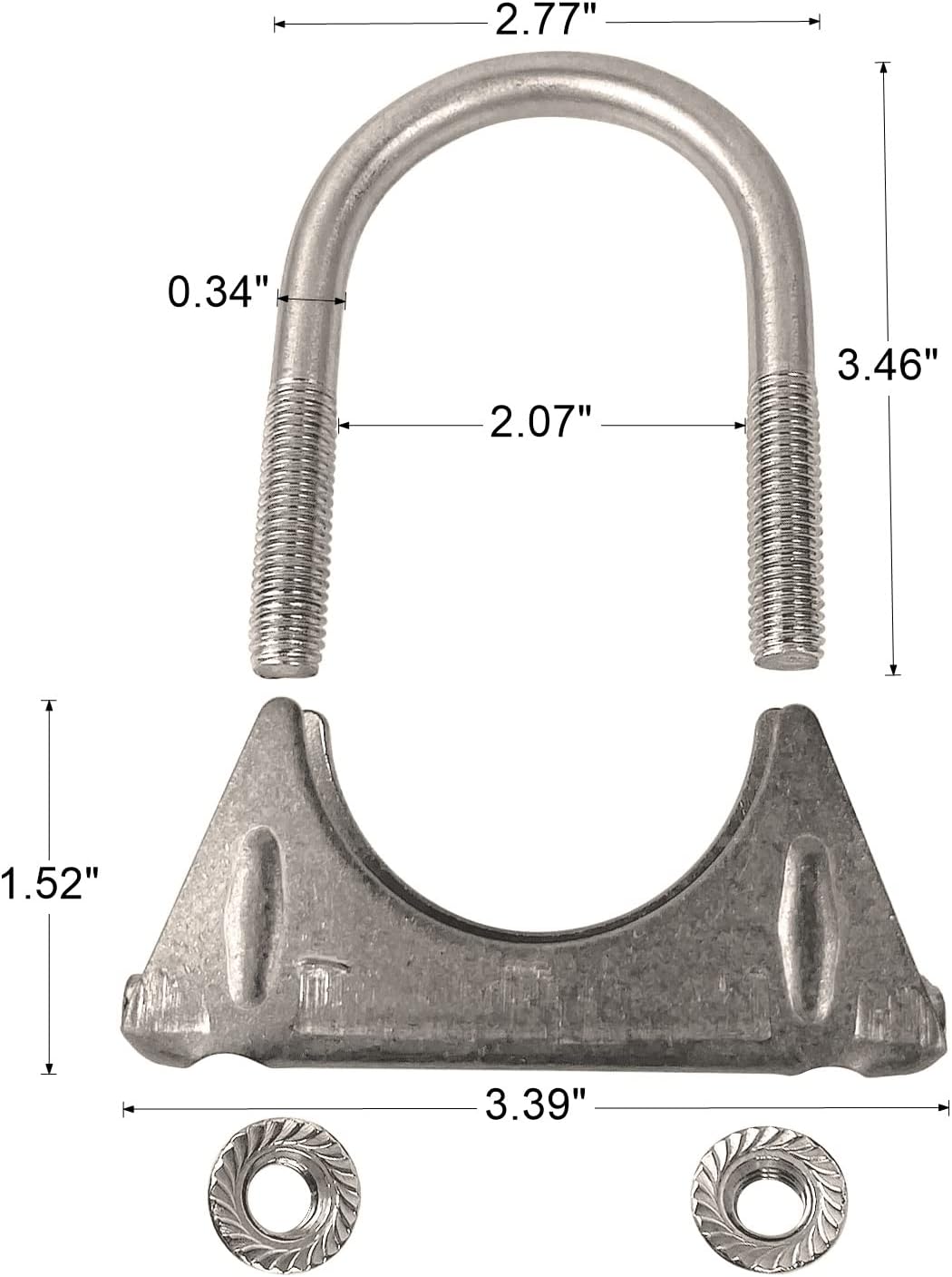 Abrazaderas escape 1.875pulg acero inox
