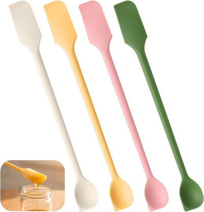4 Espátulas Silicona Doble Extremo 10pulg Cosméticos Cocina