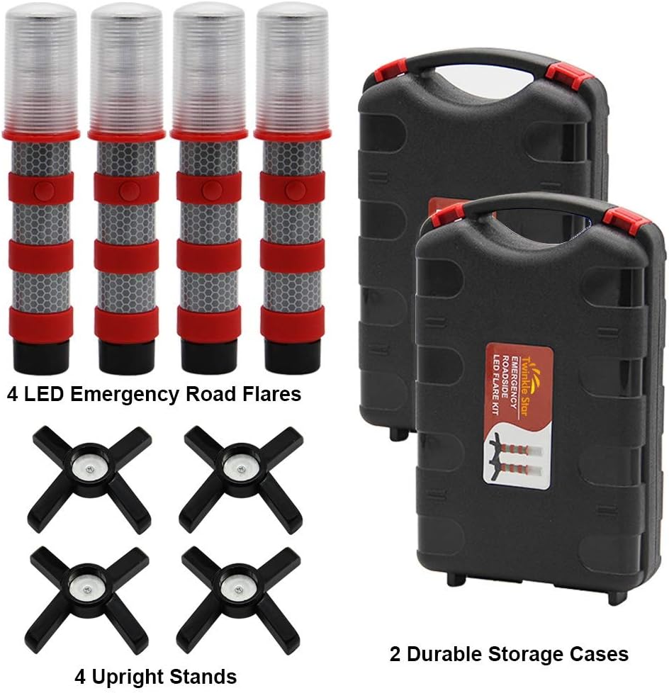 Set 2 bengalas emergencia carretera con base magnética