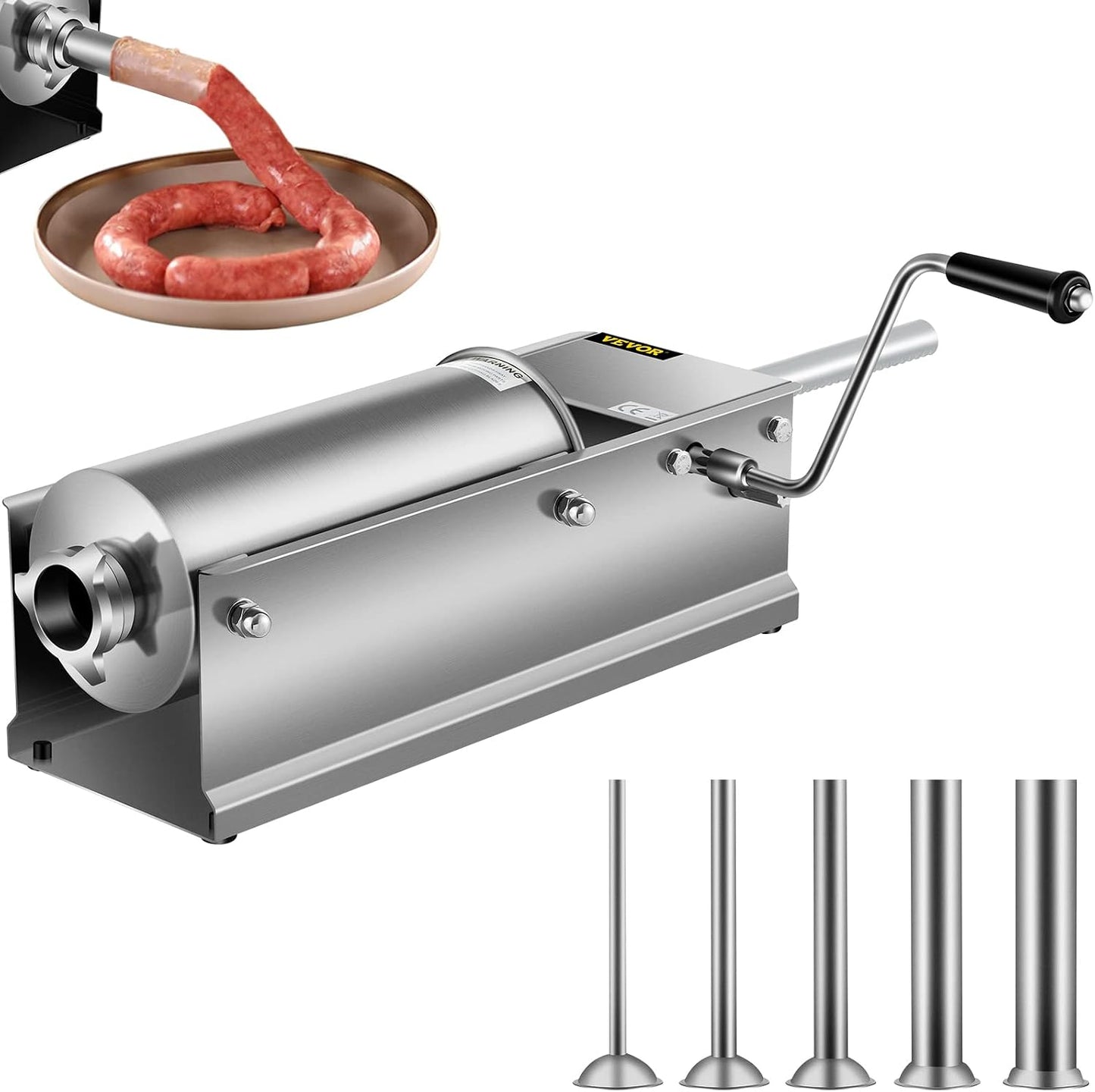 Embutidora salchichas horizontal 5l acero inox