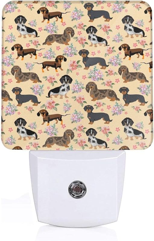 Luz nocturna LED perro salchicha con sensor dormitorio baño