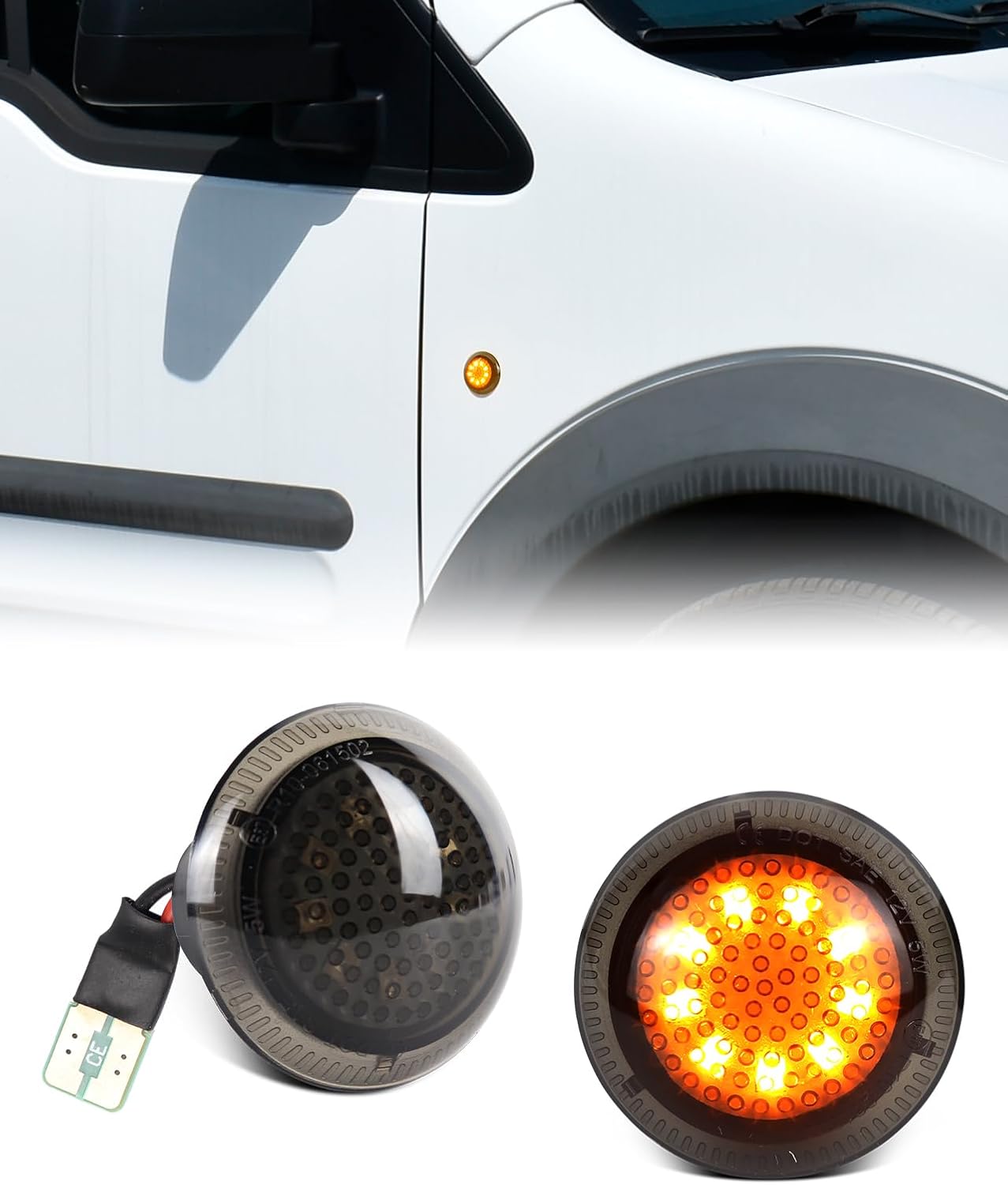 Luces LED ámbar Ford Transit Connect 10-21 lente ahumada