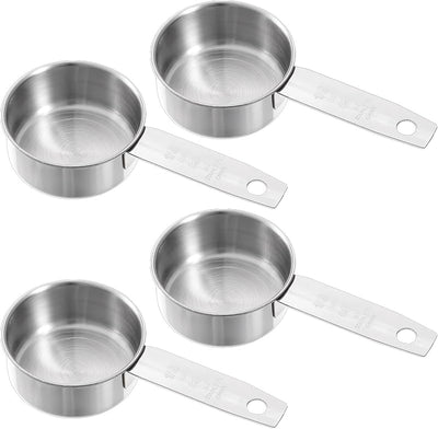 4 Tazas Medidoras Acero Inox 2oz Escala Interior