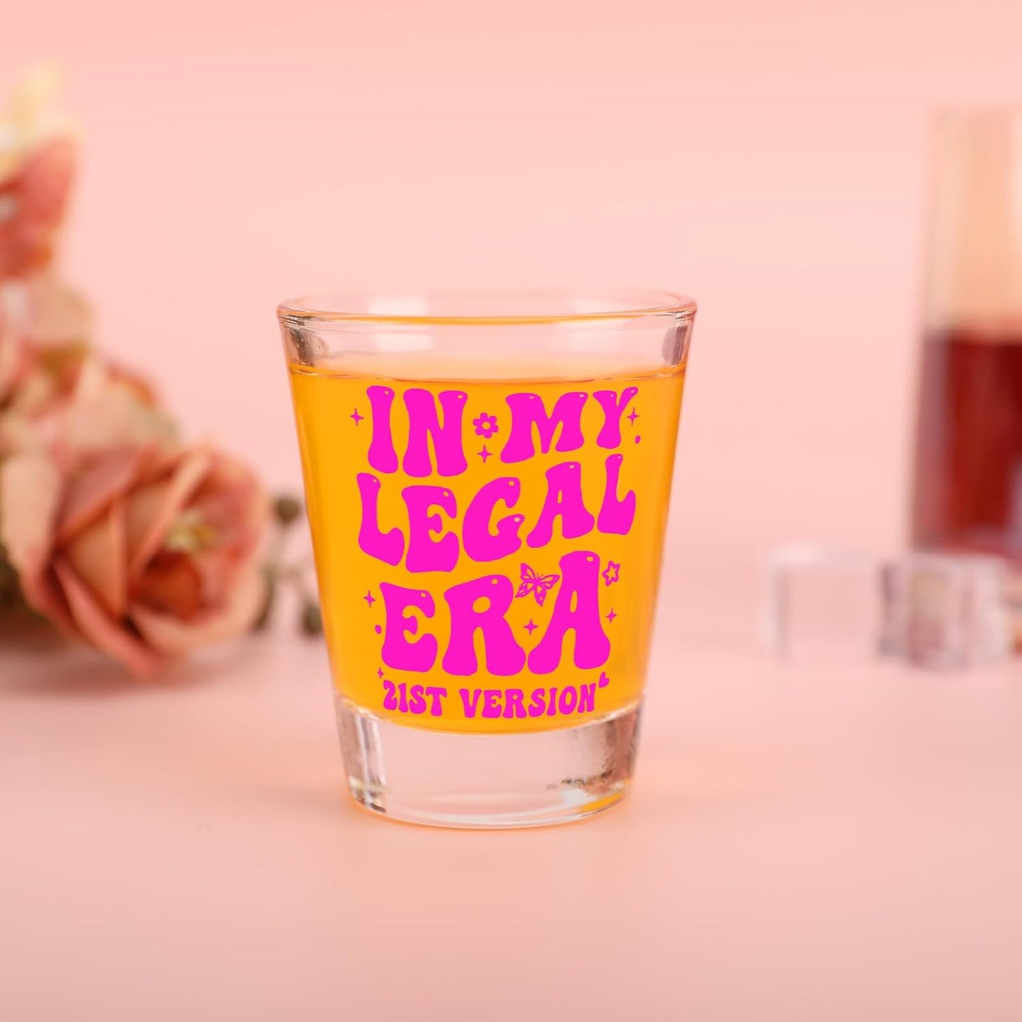 Vaso chupito 21 años rosa intenso 1.75oz