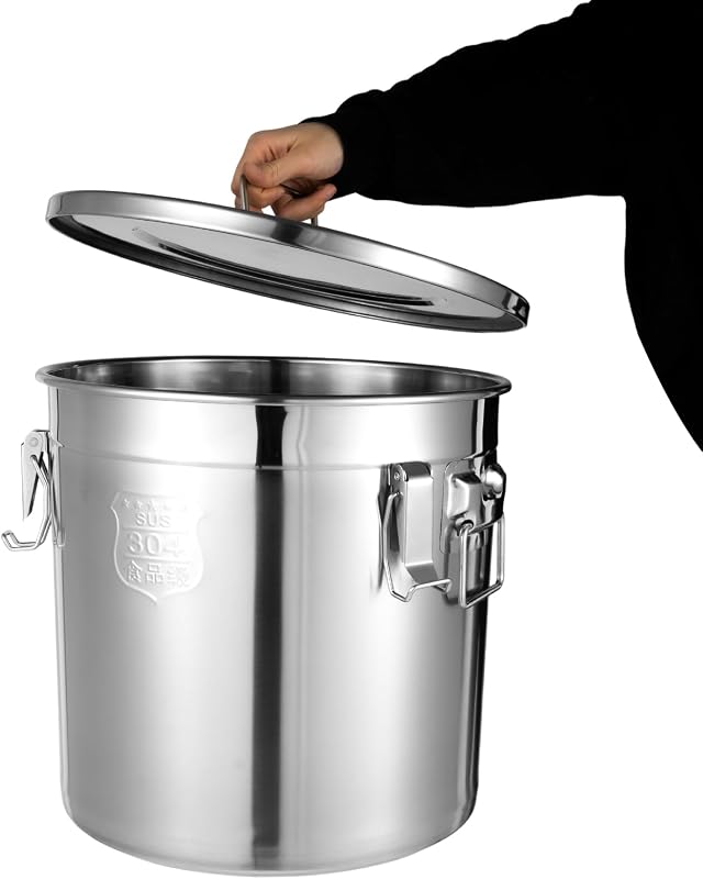 Recipiente acero inox 304 33L para granos y aceite cocina