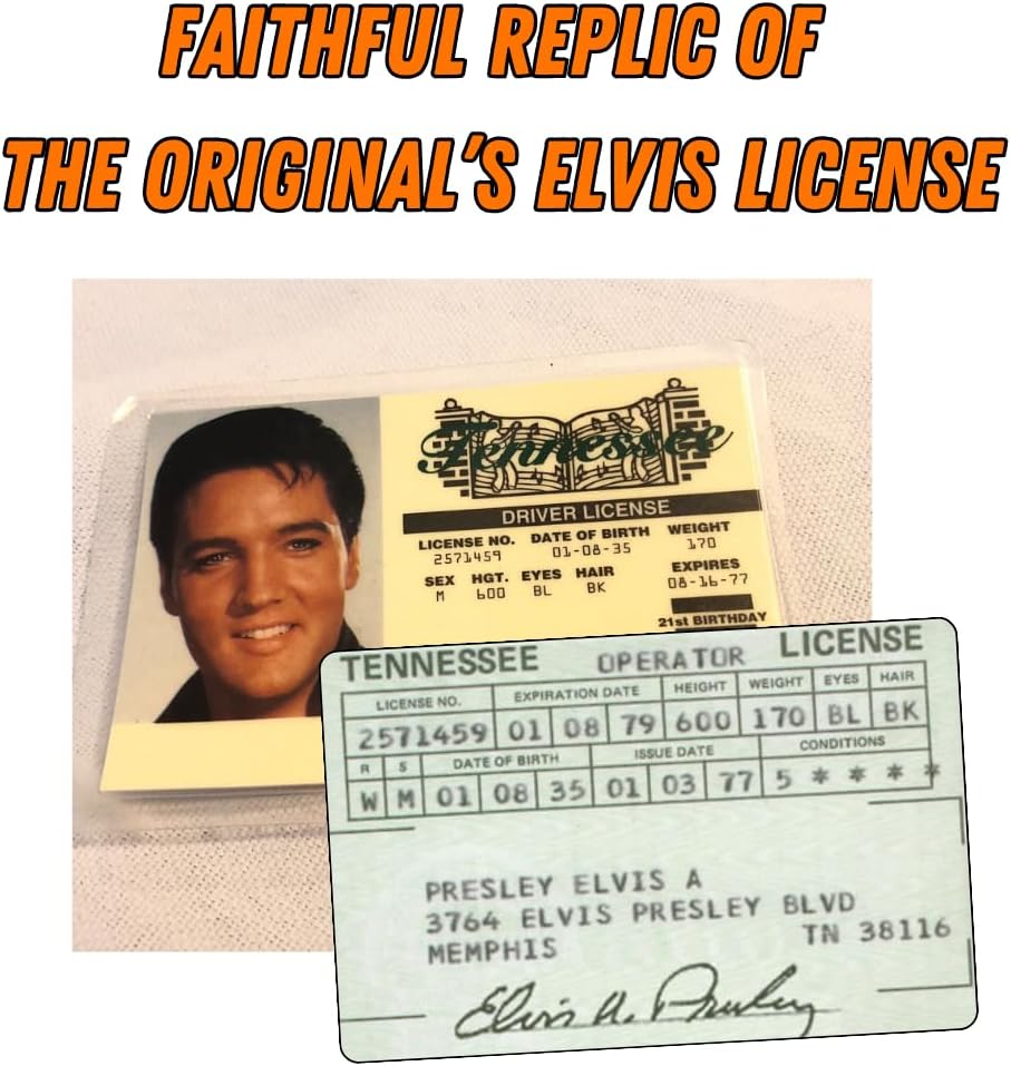 Tarjeta identificación plástica Elvis Presley doble cara