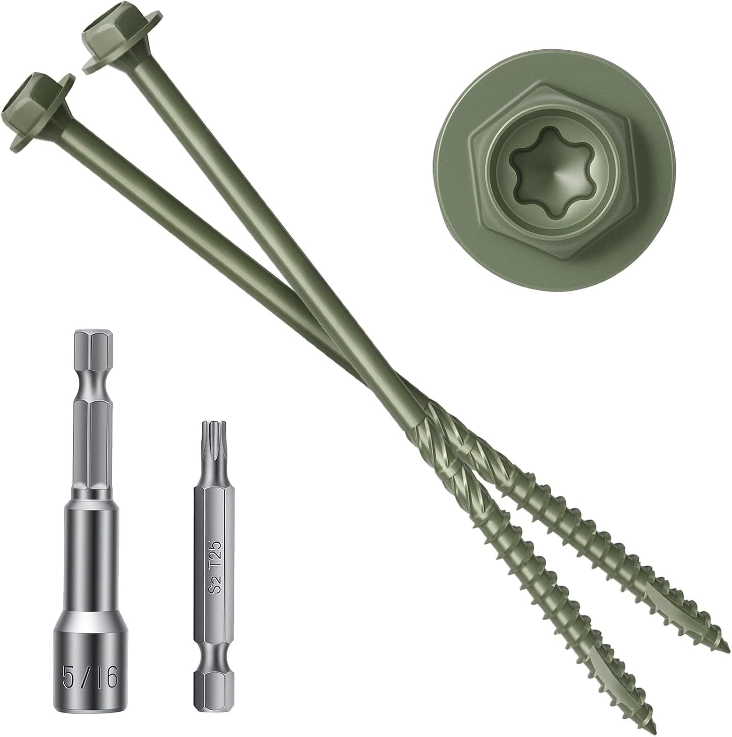 Tornillos madera #14x8 pack 50 cabeza hexagonal resistente